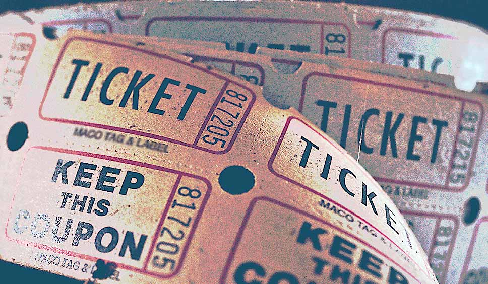 A roll of Raffle Tickets